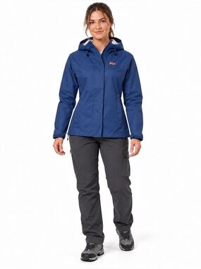 Helly Hansen Women’s Loke Hooded Lightweight Rain Jacket M Blue